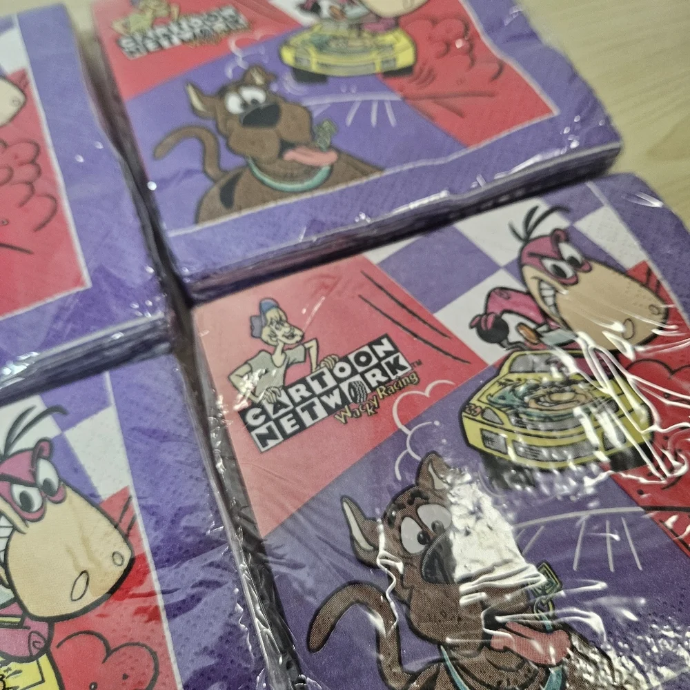 VTG NOS Lot (7) Cartoon Network Wacky Racing DesignWare Party Napkins 16ct